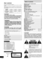 Page 2Before using
RQT6707
2
Dear customer
Thank you for purchasing this product.
For optimum performance and safety, please read these instructions
carefully.
These operating instructions are applicable to the following systems.
Unless otherwise indicated, illustrations in these operating instructions
are of SC-AK510.
SystemSC-AK610 SC-AK510 SC-AK410
Main unitSA-AK610 SA-AK510 SA-AK410
Front speakersSB-AK610 SB-AK510 SB-AK410
SubwooferSB-WAK610 – –
IMPORTANT SAFETY INSTRUCTIONS............................. 3...