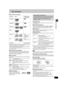 Page 55
RQT6815
Getting started
Disc information
∫Discs that can be played
≥Multiple-channel signals are down-mixed to stereo (2-channel). (To 
enjoy multi-channel surround sound ➡ page 33)
≥Use discs with the above logos and that conform to specifications. 
The unit cannot play other discs correctly.
≥Do not use irregularly shaped discs (e.g. heart-shaped), as these 
can damage the unit.
∫Discs that cannot be played
PAL discs (except DVD-Audio), DVD-ROM, CD-ROM, CDV, CD-G, 
iRW, DVD-RW, CVD, SACD, Divx Video...