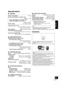 Page 1919
VQT4U49
ENGLISH
Specifications
∫GENERAL
* Prospective communication distance
Measurement environment: 
Temperature 25 oC (77
oF) / Height 1 m (3.3 ft) 
Measure in “MODE 1”
	≥ Specifications are subject to change without notice.
Mass and dimensions are approximate.
≥
Total harmonic distortion is measured by a digital spectrum analyzer.
Licenses
Power consumption 14 W
Power consumption in standby mode
Approx. 0.1 W
Power consumption in standby mode
(With “NET STNBY” set to “ON”) Approx. 4.0 W
Power...