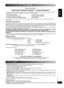 Page 17RQTV0080
17
ENGLISH English English
Limited Warranty (ONLY FOR CANADA)
Panasonic Canada Inc.
PANASONIC/TECHNICS PRODUCT – LIMITED WARRANTY
Panasonic Canada Inc. warrants this product to be free from defects in material and workmanship and agrees to remedy 
any such defect for a period as stated below from the date of original purchase.
Technics Audio Product One (1) year, parts and labour
Panasonic Audio & DVD Product One (1) year, parts and labour
Accessories including rechargeable batteries Ninety (90)...
