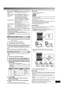 Page 99
RQT7923
To A c t i o n
cancel program 
modePress [PROGRAM ] in the stop mode.
replay the program Press [PROGRAM ] then [CD 6].
check program 
contentsPress [4/REW/4] or [3/FF/¢] when 
“PGM” is displayed in the stop mode.
To check while programming, press 
[PROGRAM ] twice after “PGM” appears, 
then press [4/REW/4] or [3/FF/¢].
add to the programRepeat steps 3 to 5 in the stop mode for 
CD-DA (refer page 8).
Repeat steps 6 to 8 in the stop mode for 
MP3 (refer page 8).
clear the last track Press [DEL]...