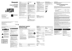 Page 1Owner’s Manual
Compact Stereo System
Model No. SC-HC27
SC-HC271
Panasonic Consumer Marketing Company of North America,
Division of Panasonic Corporation of North America
One Panasonic Way, Secaucus,
New Jersey 07094
http://www.panasonic.com
© Panasonic Corporation 2012
Printed in Malaysia / Impreso en Malasia
EnSp
RQT9565-2PL0112HH2052
P
Thank you for purchasing this product. 
For optimum performance and safety, please read 
these instructions carefully.
Please keep this manual for future reference.
If...