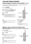 Page 2828
Automatic Dialing (Handset)
Storing telephone numbers in the handset
Making a voice call with the handset using
stored numbers
1
Press .
lThe TALK indicator will flash.
2
Enter the telephone number up to 22 digits.
lIf you misdial, press to end
storing, and start again from step 1.
3
Press .
4
Press a memory station number (0 to 9).
lAone beep confirmation tone will sound.
lThe TALK indicator will turn off.
lTo store other numbers, repeat steps 1 to 4.
AUTO
PROGRAM
PROGRAM
TALK indicatorAUTO
PROGRAM...