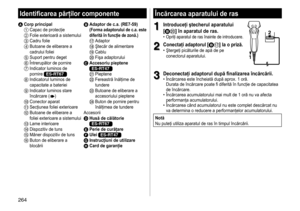 Page 264264
Încărcarea aparatului de ras
1
1Introduceţi ştecherul aparatului 
[
BD] în aparatul de ras�	• Opriţi
	 aparatul 	 de 	 ras 	 înainte 	 de 	 introducere.
2
2Conectaţi adaptorul [BA] la o priză�	• Ştergeţi
	 picăturile 	 de 	 apă 	 de 	 pe 	conectorul
	 aparatului.
12
3
3Deconectaţi adaptorul după finalizarea încărcării�	• Încărcarea
	 este 	 încheiată 	 după 	 aprox. 	 1 	 oră.	
Durata 	 de 	 încărcare 	 poate 	 fi 	 diferită 	 în 	 funcţie 	 de 	 capacitatea 	
de

	 încărcare.
	• Încărcarea...