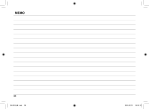 Page 3838
MEMO
EH-XC10_AM.indb   382015/07/21   18:02:27 