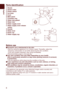 Page 66
English
Parts identification
1 Nozzle
2  Steam outlet
3  P

ower switch
4  Ion lamp
5  Cor

d
6  Main panel
7  Cosmetic ring
8  W

ater inlet gasket
9  W
ater inlet
:  W
ater supply cover
;  W
ater supply cover release 
button
  Handle
  W

ater level
  Drain cup
  W

ater supply cup
Before use
Excessive use is detrimental to the skin.
Start by using the appliance  to 3 times a week. Thereafter, adjust the 
frequency and duration of use while observing the skin condition. 
If any skin problem...