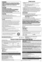 Page 33
ONLY FOR U.S.A.
Panasonic Consumer Electronics Company,
Division of Matsushita Electric Corporation of America
One Panasonic Way Secaucus, New Jersey 07094Panasonic Sales Company, Division of Matsushita Electric
of Puerto Rico, Inc.,
Ave. 65 de Infantería, Km. 9.5
San Gabriel Industrial Park, Carolina, Puerto Rico 00985
CAUTION!THIS PRODUCT UTILIZES A LASER.
USE OF CONTROLS OR ADJUSTMENTS OR PERFORMANCE OF
PROCEDURES OTHER THAN THOSE SPECIFIED HEREIN MAY
RESULT IN HAZARDOUS RADIATION EXPOSURE.
DO NOT...
