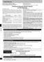 Page 40RQT8046
40Limited Warranty
Reference
Accessory Purchases
Limited Warranty Coverage
If your product does not work properly because of a defect in materials or
workmanship, Panasonic Consumer Electronics Company or Panasonic Puerto Rico,
Inc. (collectively referred to as “the warrantor”) will, for the length of the period
indicated on the chart below, which starts with the date of original purchase (“warranty
period”), at its option either (a) repair your product with new or refurbished parts, or (b)...