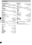 Page 42RQT8046
42Specifications
nAMPLIFIER SECTIONFTC output power both channels driven
10 % total harmonic distortion
60 Hz to 3 kHz (Low channel) 35 W per channel (6 Ω)
3 kHz to 16 kHz(High channel) 35 W per channel (6 Ω)
Total Bi-Amp power70 W per channel
RMS output power both channels driven
10 % total harmonic distortion
1 kHz(Low channel) 40 W per channel (6 Ω)
8 kHz(High channel) 40 W per channel (6 Ω)
Total Bi-Amp power80 W per channel
Output impedance
HEADPHONE16 Ω to 32 Ω
nFM TUNER SECTIONFrequency...