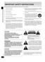 Page 2
2
RQT7932

  The  lightning  ﬂash  with  arrowhead  symbol, 
within  an  equilateral  triangle,  is  intended  to 
alert  the  user  to  the  presence  of  uninsulated 
“ d a n g e r o u s   v o l t a g e ”   w i t h i n   t h e   p r o d u c t ' s 
enclosure  that  may  be  of  sufﬁcient  magnitude 
to constitute a risk of electric shock to persons.
  The  exclamation  point  within  an  equilateral 
t r i a n g l e   i s   i n t e n d e d   t o   a l e r t   t h e   u s e r   t o 
t h e   p r e s...