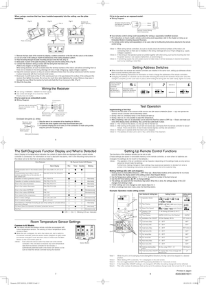 Page 28 76 5
When using a receiver that has been installed separately into the ceiling, use the plate 
mounting.
1.  Remove the face plate of the receiver by slipping a slotted screwdriver or the like into the cutout on the bottom.
2.  Cut out a hole in the ceiling to match the dimensions of the ceiling installaion pattern.
3.  Pass the wiring through the plate mounting and put it into the hole. (Fig. A)
4.  Bend parts A and B of the plate mounting so they hold onto the ceiling ﬁ rmly. (Fig. B)
5.  Connect the...