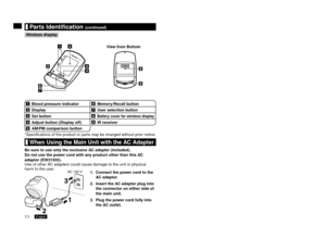 Page 1211English1English
	When	Using	the	Main	Unit	with	Batteries
*Always	use	alkaline	batteries.	(4	AA-size	Panasonic	LR6	alkaline	
batteries) When replacing batteries, always use 4 fresh alkaline batteries of the 
same type from the same manufacturer, and replace them 
simultaneously.
1.	 Turn	the	main	unit	over	and	
remove	the	battery	cover	by	
sliding	it	in	the	direction	of	
the	arrow	while	pressing	
lightly	on	the	
	mark.
2.	 Check	the	polarities	of	the	 batteries	and	install	them	
correctly.
3....