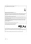 Page 3434VQT3V18
“AVCHD” is a trademark of Panasonic Corporation and Sony Corporation.
Java is a registered trademark of Oracle and/or its affiliates.
The Wi-Fi CERTIFIED Logo is a certification mark of the Wi-Fi Alliance.
The Wi-Fi Protected Setup Mark is a mark of the Wi-Fi Alliance.
Manufactured under license from Dolby Laboratories.
Dolby and the double-D symbol are trademarks of Dolby Laboratories.
Manufactured under license under U.S. Patent Nos: 5,956,674; 5,974,380; \
6,226,616; 6,487,535; 7,392,195;...