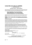 Page 4242VQT3V20
Limited Warranty (Only for CANADA)
Panasonic Canada Inc.5770 Ambler Drive, Mississauga, Ontario L4W 2T3
PANASONIC PRODUCT - LIMITED WARRANTY
Panasonic Canada Inc. warrants this product to be free from defects in material and workmanship under normal use 
and for a period as stated below from the date of original purchase agrees to, at its option either (a) repair your product 
with new or refurbished parts, (b) replace it with a new or a refurbished equivalent value product, or (c) refund your...