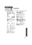 Page 11711 7VQT2W55
Others
Indications
1
Indications
∫Recording indications
Motion Picture Recording Mode
Still Picture Recording Mode
Remaining battery power 
(l 21)
1h30m Remaining battery time 
(l 21)
R 1h20m Remaining time for motion 
picture recording ( l30)
0h00m00s Elapsed recording time 
(l 30)
(“h” is an abbreviation for hour, “m” for 
minute and “s” for second.)
NOV 15 201012:34PM Date indication (
l27)
Time indication ( l27)
1/100OPEN 0dB
0h00m00sMFR 1h20mPRE-REC
1h30mAHG1920
NOV  15 2010 12:34PMF...