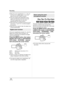 Page 6262VQT1J42
Recording
≥When the zoom magnification is 1k, this unit 
can focus on a subject approx. 4 cm (1.6z) 
away from the lens. (Macro function)
≥The zoom speed varies depending on the 
range over which the zoom lever is moved.
(The zoom speed does not vary when 
operating with the remote control.)
≥If the zoom lever is pushed to the end, you can 
zoom from 1k up to 10k in as fast as approx. 
2.3 seconds.
≥When the zoom speed is high, the subject may 
not be focused easily.
If the zoom magnification...