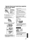 Page 169169VQT1Z09
Spanish Quick Use Guide/Guía española 
para el uso rápido
∫Carga de la batería
1 Conecte el cable de CA al adaptador de CA 
y a la toma de CA.
2 Instale la batería el adaptador de CA 
alineando las flechas.
∫Inserción de la batería
Meta la batería insertándola en la dirección 
señalada en la figura.
A
Inserte la batería hasta que dispare y se bloquee.
∫Insertar/extraer una tarjeta SD
1) Abra la pantalla LCD.
≥Compruebe que lámpara de acceso se haya 
apagado.
2) Abra la tapa de la tarjeta SD...