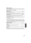 Page 127127VQT3U98
Other Functions
Menu items displayed are different depending on the position or setting of the mode switch.
The SD card can be formatted. (l34)
≥ Please be aware that if a medium is formatted , then all the data recorded on the medium 
will be erased and cannot be restored. Back up important data on a PC, disc etc. ( l93)
The used space and remaining recordable time of the SD card can be checked.
≥ Touching [CHANGE MEDIA] switches the unit between the display for the SD card 1 and 
the display...