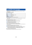 Page 216- 216 -
≥HD Writer AE 5.2 is not compatible with Mac.
≥ iMovie and Final Cut Pro X suppo rted. For details about iMovie and Final Cut Pro X, please 
contact Apple Inc.
∫ Operating environment
≥Even if the system requirements mentioned in this owner’s manua l are fulfilled, some computers 
cannot be used.
≥ The USB equipment operates with the driver installed as standar d in the OS.
∫Copying still pictures on a Mac
1Connect this unit to a Mac via the supplied USB cable.≥The USB function selection screen...