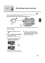 Page 4141VQT1T64
Recording 
(Basic)
2
Recording motion pictures
This unit records high definition images that are compatible with the AVCHD format on an SD card.
Sound is recorded with the Dolby Digital 5.1 Creator.
Use an SD card that can be used for motion picture recording. (l26)
≥Rotate the mode dial while at the same time pressing in the lock release button A if changing from 
OFF to another mode.
≥Align with the mark B.
1Rotate the mode dial to select 
.
2Set the LCD/EVF select switch to 
LCD or EVF....