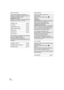 Page 3232VQT2H52
[ALERT SOUND]
Touch screen operation, starting and 
stopping of recording and power on/off can 
be confirmed with this sound.
2 Beeps for 4 times
When an error occurs. Check the sentence 
displayed on the screen. (l122)
[POWER LCD] (l 36)
[LCD SET] (l 36)
[COMPONENT OUT] (l 93)
[HDMI RESOLUTION] (l 93)
[VIERA Link] (l 94)
[TV ASPECT] (l92)
[INITIAL SET]
Set to [YES] for changing the menu settings 
back to the default condition.
(Settings for [MEDIA SELECT]
*2, 
[CLOCK SET] and [LANGUAGE] will...