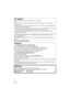 Page 44VQT3K35
∫Concerning the battery
AC adaptor
This AC adaptor operates on AC between 110 V and 240 V.
But
≥In the U.S.A. and Canada, the AC adaptor must be connected to a 120 V AC power 
supply only.
≥ When connecting to an AC supply outside of the U.S.A. or Canada, use a plug adaptor to 
suit the AC outlet configuration.
≥ When connecting to a supply of greater than AC 125 V, ensure the cord you use is suited 
to the voltage of the AC supply and the rated current of the AC adaptor.
≥ Contact an electrical...