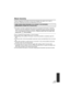 Page 127127VQT3J15
About recovery
If faulty management information is found, the messages may appear and a repair is 
performed. (Repairing may take time depending on the error.)
≥The above message is displayed when abnormal management information is detected 
when the scenes are displayed in thumbnail. To perform the repair, touch the scene with 
 in the thumbnail, and start the playback. Please be aware that if the repair fails, 
scenes with   will be deleted.
≥ Use a sufficiently charged battery or the AC...