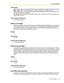 Page 1252.4 Service Settings
Programming Manual 125
Va l u e  R a n g e
Extn: enables callers to be transferred directly to their intended party by dialing the extension number.
Mbx: enables callers to leave messages in a mailbox by entering the mailbox number.
PIN: enables callers to be transferred directly to the specified party according to the setting for PIN 
Call Routing Service by dialing PIN. 
No: disables extension transfer and mailbox transfer; only 1-digit entries will function (following the 
Custom...