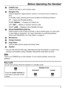 Page 9Before Operating the Handset
9
ICANCEL Key
Used to end calls or exit Function mode.
J Navigator Key
Used to adjust the ringer/receiver volume or move the cursor to select a\
n 
item.
In standby mode, pressing each arrow enables the following functions:
UP
	

→ 	 Opens 	 the 	 Phonebook 	 Menu.
DOWN (REDIAL) → Displays the Redial List.
LEFT (INT') → Makes or answers intercom calls.
RIGHT (LINE) →
	 Displays 	 a 	 list 	 of 	 flexible 	 CO 	 keys.
K HOLD/TRANSFER/CLEAR Key
Used to place a call on hold...