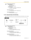 Page 871.3 Telephone Features
Operating Manual 87
1.3.42 Executive Busy Override Deny
You can prevent other extension users from using the Executive Busy Override feature to join an ongoing 
call.Programming Manual References
[PT Programming]
 [105] Conference Tone
 [608] Executive Busy Override
[PC Programming]
 9.1.11 Detail [1-10]—Conference—Conference Tone
 9.2.1 Main [2-1]—Busy Override
Feature Manual References
 1.1.51 Executive Busy Override—Outside (CO) Line
Operating Manual References
 1.3.42...