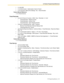 Page 4753.2 Feature Programming References
PC Programming Manual 475
 2.14 [8] ARS
 2.14.6 [8-5] Carrier—Authorization Code for Tenant
 2.15.2 [9-2] DIL Table & Port Settings—DIL—Tenant Number
Feature Manual Reference
1.17.2 Tenant Service
Timed Reminder
 2.8.4 [2-3] Timers & Counters—DISA / Door / Reminder / U. Conf
–  Timed Reminder—Repeat Counter
–  Timed Reminder—Interval Time
–  Timed Reminder—Alarm Ringing Duration
 2.8.8 [2-6-1] Numbering Plan—Main—Features
–  Remote Timed Reminder (Remote Wakeup...