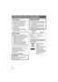 Page 22VQT4T51
∫Acerca de la batería ∫
Placa de identificación de los 
productos
- Si ve este símbolo -
Información para su seguridad
ADVERTENCIA:Para reducir el riesgo de incendio, de 
descarga eléctrica, o de daño del producto,
≥No exponga esta unidad a la lluvia, 
humedad, goteo o salpicaduras.
≥ No ubique los objetos llenos con líquido, 
como floreros, sobre esta unidad.
≥ Use solamente los accesorios 
recomendados.
≥ No retire las tapas.
≥ No repare esta unidad usted mismo. 
Consulte la reparación del...