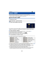 Page 61- 61 -
Cada botón USER puede registrar una función de las 24 funciones disponibles.
≥Hay seis botones USER (del USER1 al USER6) en el cuerpo principal y cuatro iconos del botón 
USER (del USER7 al USER10) visualizados en el monitor LCD.
Ajuste del botón USER
1Seleccione el menú.
2Toque el botón USER que desea fijar.
≥Se visualizan el número del botón USER y el nombre de la función fijada actualmente. (Por 
ejemplo, una visualización de 1. [DRS] significa que [DRS] se ha asignado al botón USER1.)
3Toque...