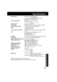 Page 9797
For Your  Information
Specifications
Power Source:Palmcorder: 7.2 V DC (Battery)
7.8 V DC (AC Adaptor)
AC Adaptor: 110/120/220/240 V AC, 50/60 Hz
Battery: Lithium-Ion Type DC 7.2 V
Power Consumption:Palmcorder : 7.2 V/7.8 V DC 5.5 W
AC Adaptor : 18 W
1 W (when not in use.)
Digital InterfaceUSB/i.LINK (IEEE1394)
Video Signal:EIA Standard (525 lines, 60 fields) NTSC color signal
Video Recording System:2 rotary heads, helical scanning system
Audio:12 bit (32 kHz) 4 tracks
16 bit (48 kHz) 2 tracks
Pick-Up...