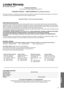 Page 7777
Limited Warranty
(For Canadian Customers)
Panasonic Canada Inc.
5770 Ambler Drive, Mississauga, Ontario L4W 2T3
PANASONIC PRODUCT – LIMITED WARRANTY (For Canadian Customers)
Panasonic Canada Inc. warrants this product to be free from defects in material and workmanship and agrees to remedy any 
such defect for a period as stated below from the date of original purchase.
Camcorder Product – One (1) year, parts and labour
LIMITATIONS AND EXCLUSIONS
This warranty does not apply to products purchased...