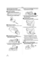 Page 86Others
86LSQT1091
Spanish Quick Use Guide/
Guía española para el uso rápido
ªCarga de la batería
1Conecte el cable eléctrico de CA al 
adaptador de CA y a la toma de la red de 
CA.
2Meta la batería en el respectivo soporte 
alineando la marca, luego encájela.
ªMontaje de la bateríaEmpuje la batería contra el porta batería y hágala 
deslizar hasta que dispare.
ª
Insertar/quitar un cassette
1Haga deslizar la palanca [OPEN/EJECT] y 
abra la tapa del cassette.
2Una vez que el compartimiento del cassette...