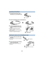 Page 24- 24 -
1Push down the lock lever of the 
Head Mount (L) to the UNLOCK side.
2Attach the Head Mount (R) to the Head Mount (L).
3Loosen the adjustment knob, and 
change the direction of the camera 
holder.
≥To loosen the adjustment knob, rotate it 
towards  1. To tighten the adjustment knob, 
rotate it towards  2.
≥ Adjust the direction as shown in the illustration, 
and tighten the adjustment knob again.
1Insert the camera unit until it clicks 
into place.
≥Insert the camera unit so that the microphone...