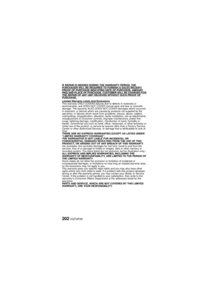 Page 202202VQT3P35
IF REPAIR IS NEEDED DURING THE WARRANTY PERIOD, THE PURCHASER WILL BE REQUIRED TO FURNISH A SALES RECEIPT/PROOF OF PURCHASE INDICATING  DATE OF PURCHASE, AMOUNT PAID AND PLACE OF PURCHASE. CUSTOMER WILL BE CHARGED FOR THE REPAIR OF ANY UNIT RECEIVED WITHOUT SUCH PROOF OF PURCHASE.Limited Warranty Limits And ExclusionsThis warranty ONLY COVERS failures due to defects in materials or 
workmanship, and DOES NOT COVER normal wear and tear or cosmetic 
damage. The warranty ALSO DOES NOT COVER...