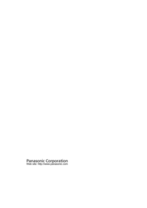 Page 58Panasonic Corporation
Web site: http://www.panasonic.com 