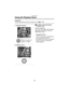 Page 55Playback (basic)
55
Using the Playback Zoom
Preparation
 Set the operational mode dial to playback mode [ ]. (P30)
1Enlarge the picture.
2Shift the picture.
ªTo delete a picture during the 
playback zoom
Press the [ ] button.
When the confirmation screen appears, 
press 2 to select [YES], and press
4/[REVIEW]. (P56)
¬
Suggestions/Tips ¬
 The more the picture is enlarged, the 
more its quality deteriorates.
 The playback zoom may not operate if 
pictures have been recorded with 
other equipment....