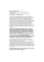 Page 122Others
122
Carry-In or Mail-In Service
For Carry-In or Mail-In Service in the United States call
1-800-272-7033.
For assistance in Puerto Rico call Panasonic Sales Company
(787)-750-4300 or fax (787)-768-2910.
This warranty ONLY COVERS failures due to defects in materials or 
workmanship, and DOES NOT COVER normal wear and tear or cosmetic 
damage. The warranty ALSO DOES NOT COVER damages which 
occurred in shipment, or failures which are caused by products not 
supplied by the warrantor, or failures...