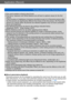 Page 107Application (Record)
Recording panorama pictures  [Panorama Shot] ModeVQT5A33
- 107 -
 ●The zoom position is fixed to the W end. ●The focus, exposure and White Balance are all fixed to optimal values for the first 
picture. 
If the focusing or brightness of pictures recorded as part of a Panorama picture after 
the first picture are significantly different from those of the first picture, the Panorama 
picture as a whole (when all pictures are stitched together) may not have consistent 
focus and...