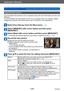 Page 124Application (Record)
Recording with the Face Recognition function  [Face Recog.]VQT5A33
- 124 -
Registering face pictures 
Up to 6 people’s face pictures can be registered along with such information as name and 
birthdate.
You can facilitate Face Recognition by the way you register faces: for example, register 
multiple face pictures of the same person (up to 3
 pictures in one registration).
Select [Face Recog.] from the [Rec] menu (→52)
Select [MEMORY] with cursor button and then press  
[MENU/SET]...