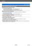 Page 275Others
Q&A  TroubleshootingVQT5A33
- 275 -
About the Wi-Fi function (continued)
Transmission of the image fails midway. ●Is the size of the image too large? →  Transmit after dividing the motion picture with [Video Divide]  (→161).
 →  Redu

ce the image size at [Size] (→238), and then send.
 →  Image cannot be transmitted when th

e battery indicator is flashing red.
Motion picture cannot be transmitted. ●File format of the motion picture that can be sent differs depending on the destination.  
(→185,...