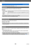 Page 60Basics
Using the [Setup] menuVQT5A33
- 60 -
 • For the setting procedures of the menu.  (→52)
[Auto Review]
Automatically display still pictures immediately after taking them.
 ■Settings
[1SEC] / [2SEC] Displays the playback screen for the set time before automatically returning to 
the recording screen.
[HOLD] Keeps the automatic playback screen displayed until [MENU/SET] is pressed.
[OFF] —
 ●For [Intelligent Auto] Mode, the setting is fixed to [2SEC]. ●Motion pictures cannot be automatically...