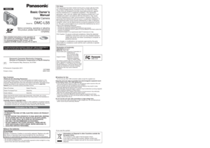 Page 11.Standard accessories
2.Names of parts
4.Sequence of operations
3. Inserting the card (optional)/the batteries
Dear Customer,
Thank you for choosing Panasonic!
You have purchased one of the most sophisticated and reliable products on\
 the 
market today. Used properly, we’re sure it will bring you and your family years of 
enjoyment. Please take time to fill in the information on the below. The serial number 
is on the tag located on the underside of your camera. Be sure to retain this 
manual as your...