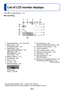 Page 63- 63 -
List of LCD monitor displays
Others
 ■In recording
1Recording Mode (→16, 19, 29, 36)2Picture Size (→42)
Recording quality (→43)
3Flash Mode (→32)
Optical Image Stabilizer (→47)
Jitter alert (→29)
White Balance (→44)
Color Mode (→47)
4Battery capacity (→12)5Burst Mode (→46)6Focus (→16)7AF area (→30)8Self-timer Mode (→34)
Focus range
Zoom (→18, 46)
9ISO Sensitivity (→43)
Aperture value/Shutter speed (→29)
10Exposure Compensation (→35)11Current date/time12Age in years/months (→40)13Elapsed recording...