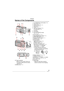 Page 99VQT1L50
Preparation
Names of the Components
AV OUT
DIGITAL
1
2
54
678 93
11 10
12
13
14 16
151817211920
22 23
Tripod receptacle
When you use a tripod, make sure 
the tripod is stable with the camera 
attached to it.
Battery door 
( P15 )
22
•
23[E. ZOOM] (Easy zoom) button 
( P32 )Zoom lever ( P31 )Shutter button ( P26 ,  53 )Microphone ( P53 )Flash ( P39 )Self-timer indicator ( P43 )AF assist lamp ( P66 )Lens part
Lens barrel
[AV OUT/DIGITAL] socket
( P87 ,  90 ,  94 )LCD monitor ( P37 ,  95...