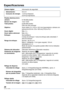 Page 26
VQT1L51 (SPA)

Especificaciones
Cámara digital:Información de seguridad
Alimentación:CC 3 V
Consumo de energía:1,5 W (al disparar)0,6 W (al reproducir)
Píxeles efectivos de la cámara:8.100.000 píxeles
Sensor de imagen:1/2,5˝ CCD
Total píxeles:8.320.000 píxelesFiltro de color principal
Objetivo:Zoom óptico 3 x, f=5,5 a 16,5 mm [equivalente a cámara con película de 35 mm: 33 a 100 mm] /F2,8 a F5,1
Zoom digital:Máx. 4 ×
Zoom óptico adicional:Máx 4.8 ×
Enfoque:Normal/Macro 5 áreas de enfoque /1...