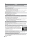 Page 94Others
94VQT1X05
Playback
The picture being played back is rotated and displayed in an unexpected 
direction.
•  [ROTATE DISP.] (P70) is set to [ON].
The picture is not played back.
•  Is the recording/playback switch set to playback [ 5]? (P17)
•  Is there a picture on the built-in memory or the card?
   The pictures on the built-in memory appear when a card is not inserted. The picture 
data on the card appears when a card is inserted.
•  Is this a picture whose ﬁ  le name has been changed in the PC?...